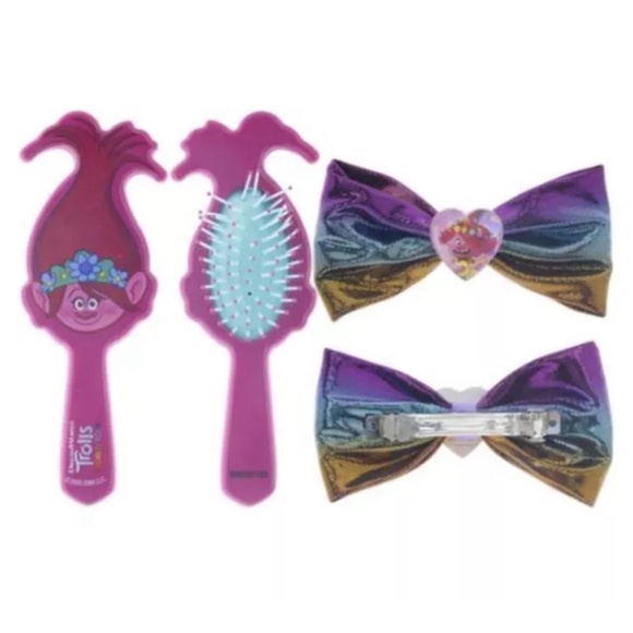 ⭐️5 For 25⭐️ Trolls World Tour 2-Piece Brush and Bow Hair Set - Picture 4 of 4